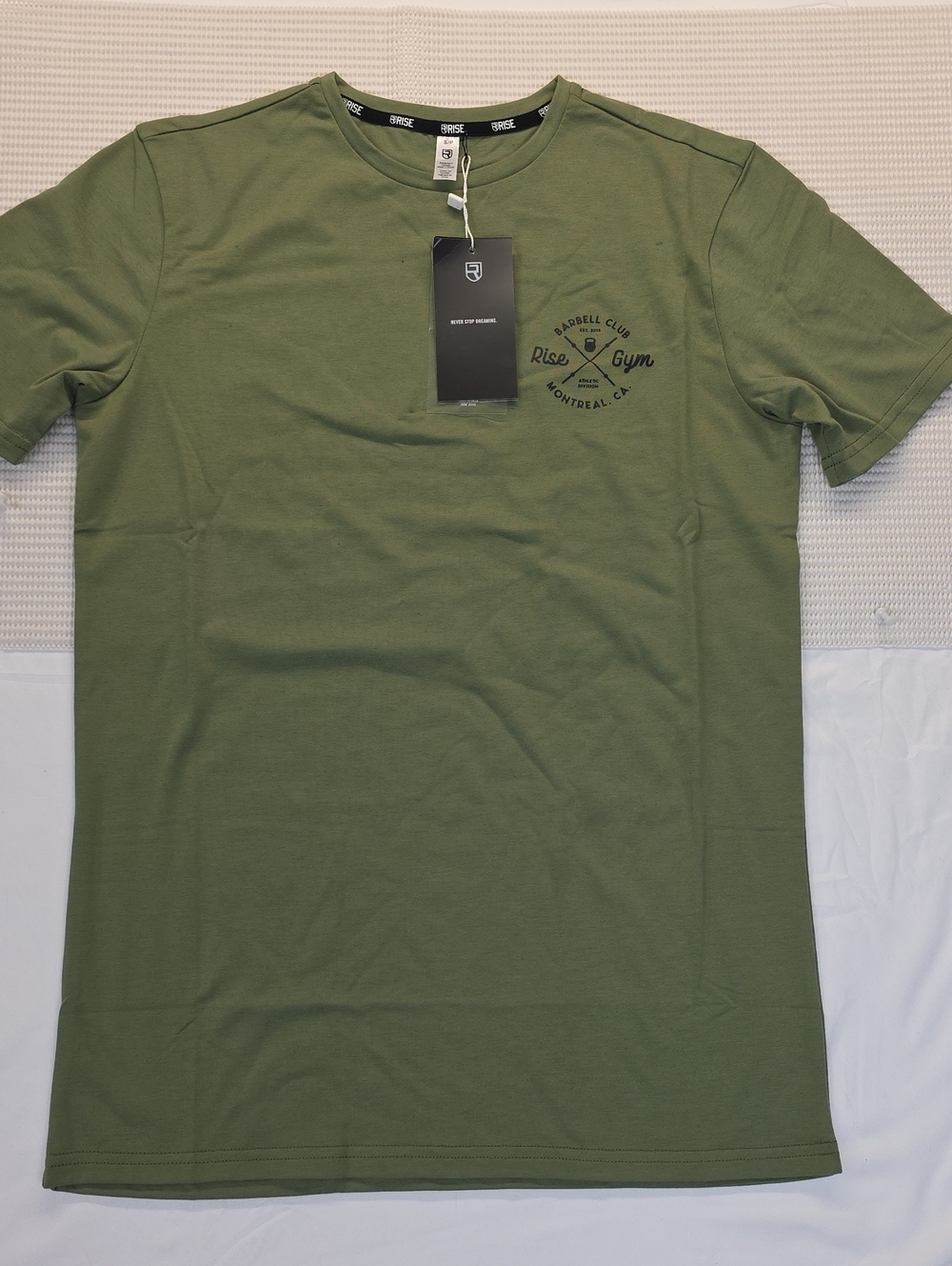 Rise Oris Olive Green Short Sleeve Crew Tee Small